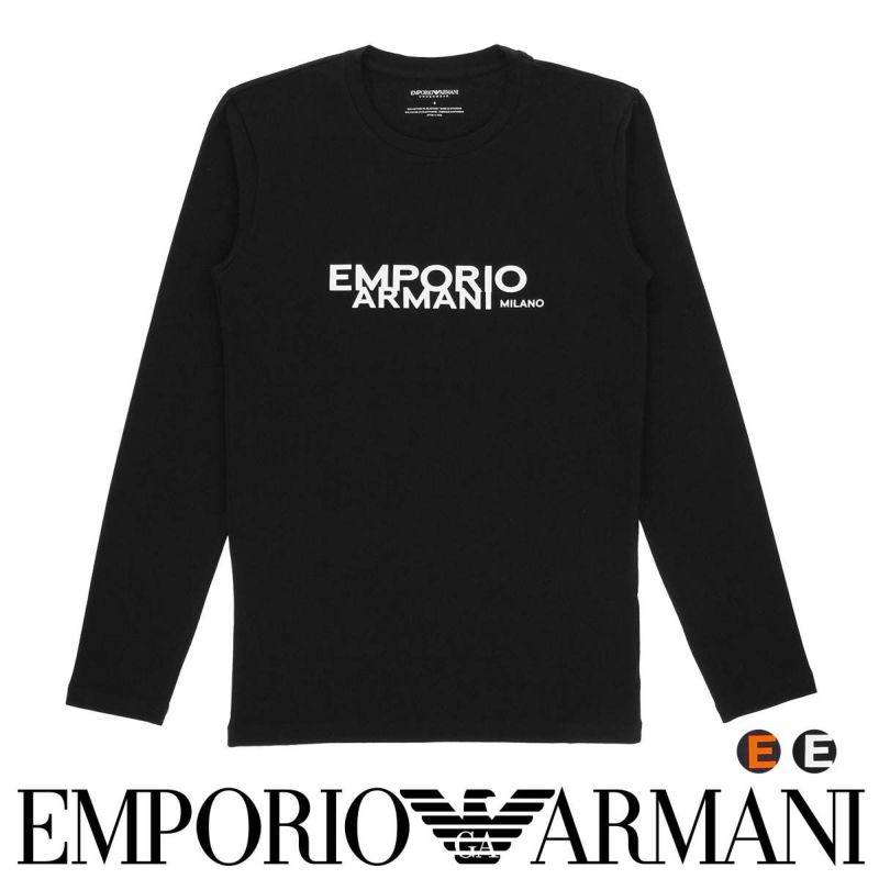 【新品】EMPORIO ARMANI／ブラック クルーネック Tシャツ Lサイズ