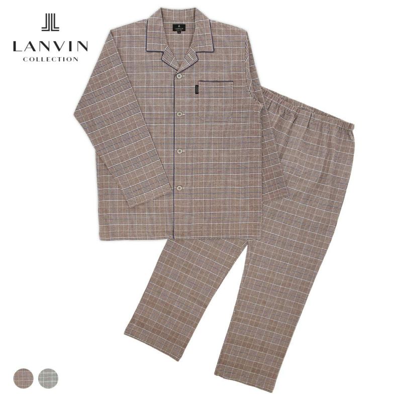 LANVINCOLLECTIONランバンコレクション【LLサイズ】細番手スムース先染めボーダー無地パジャマメンズ男性紳士プレゼントギフト54421012公式ショップ正規ライセンス商品