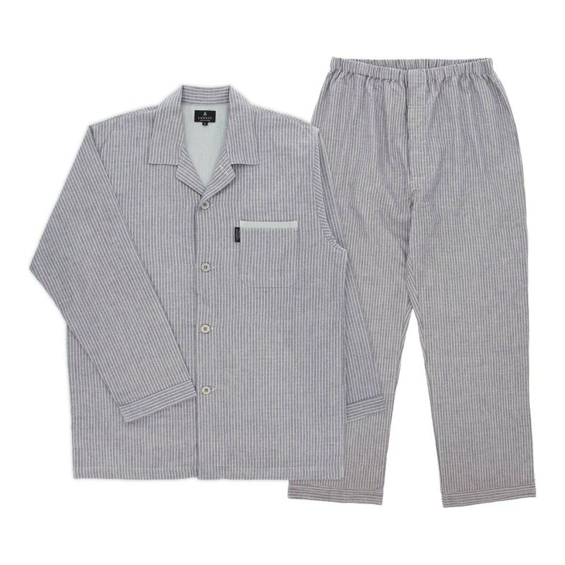 LANVINCOLLECTIONランバンコレクション【SMLサイズ】上下セットチェック柄長袖パジャマシャツ前ボタンメンズ綿100%おしゃれ男性紳士プレゼントギフト54420047公式ショップ正規ライセンス商品