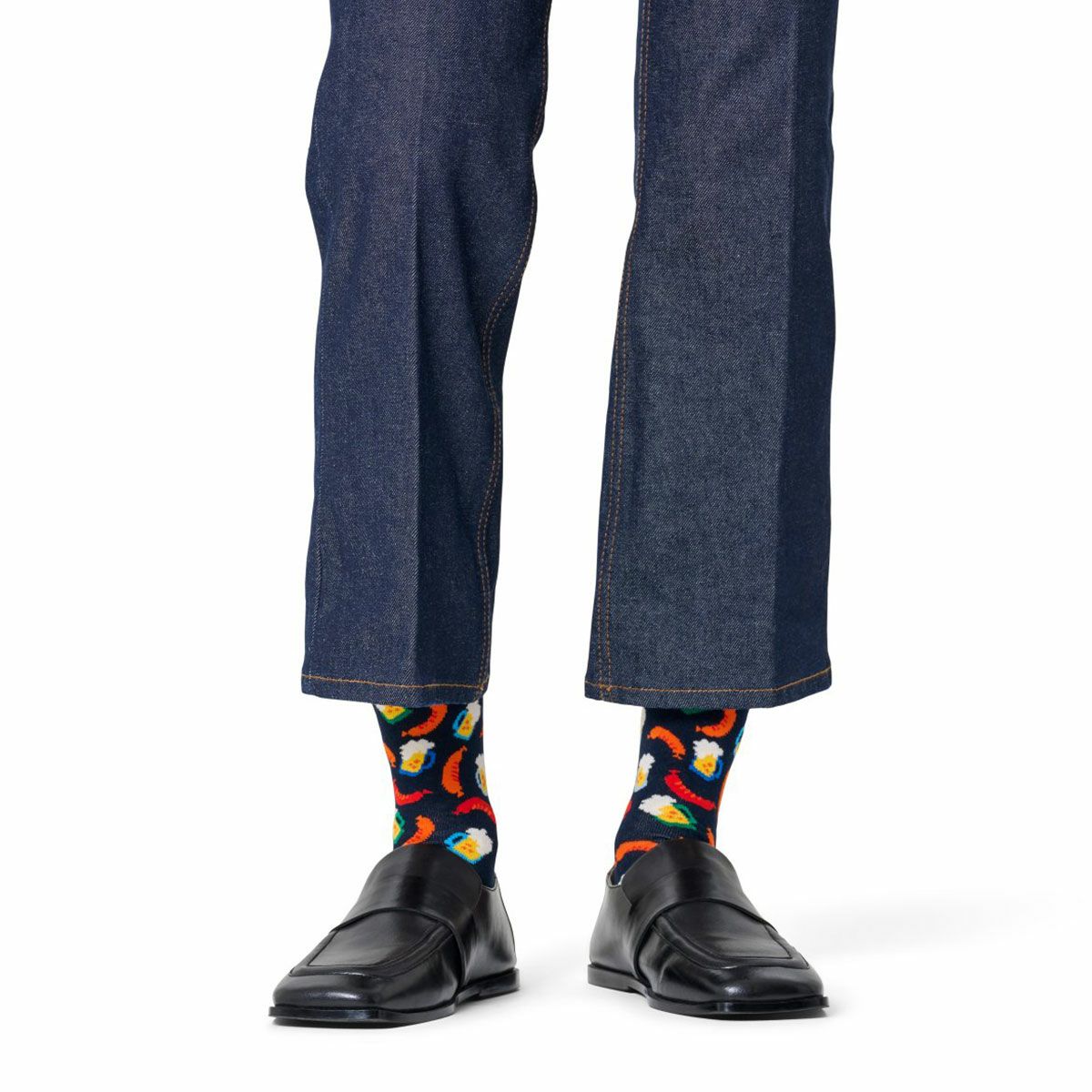 HappySocksハッピーソックスBeerAndSausage（ビールアンドソーセージ）クルー丈綿混ソックス靴下ユニセックスメンズ＆レディスプレゼント贈答ギフト10211018