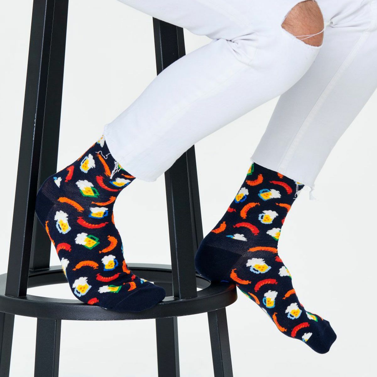 HappySocksハッピーソックスBeerAndSausage（ビールアンドソーセージ）クルー丈綿混ソックス靴下ユニセックスメンズ＆レディスプレゼント贈答ギフト10211018