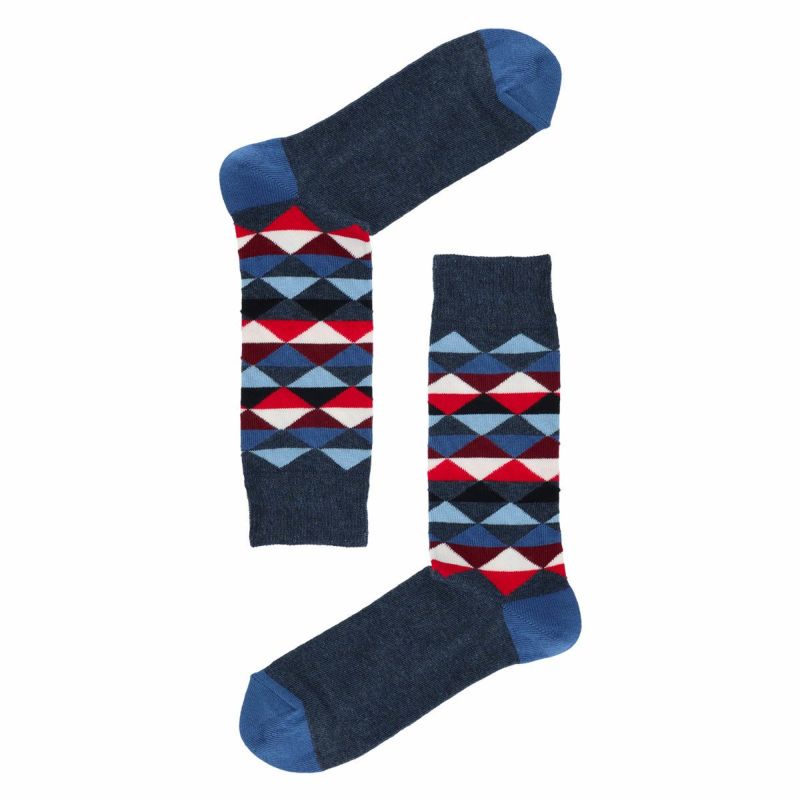 HappySocksハッピーソックスTRIANGLE（トライアングル）クルー丈ソックス靴下ユニセックスメンズ＆レディスプレゼント無料ラッピングギフト10201907