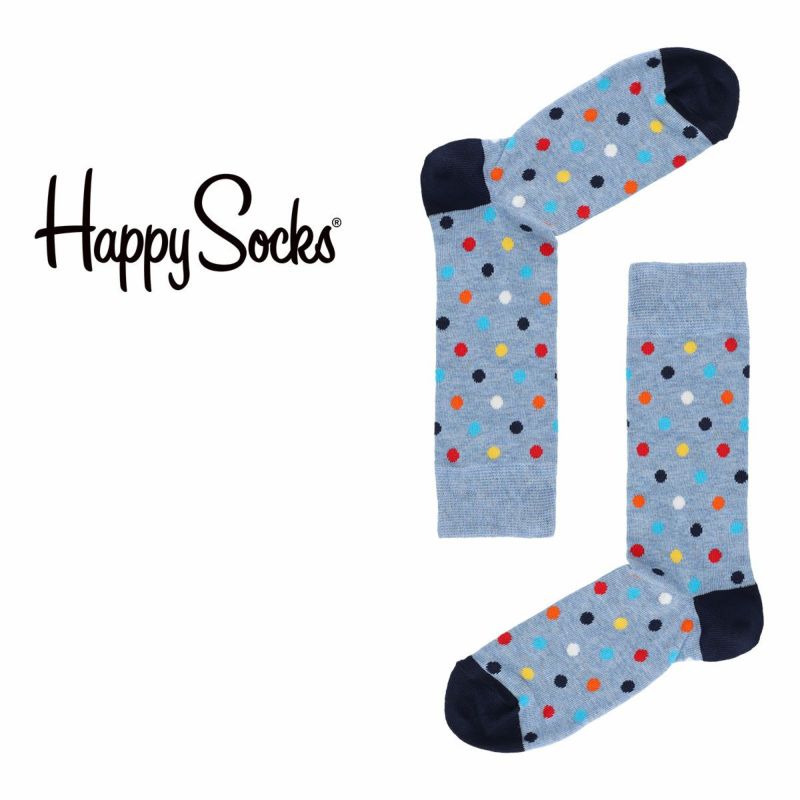 HappySocksハッピーソックスMULTIDOT（マルチドット）クルー丈ソックス靴下ユニセックスメンズ＆レディスプレゼント無料ラッピングギフト10221904