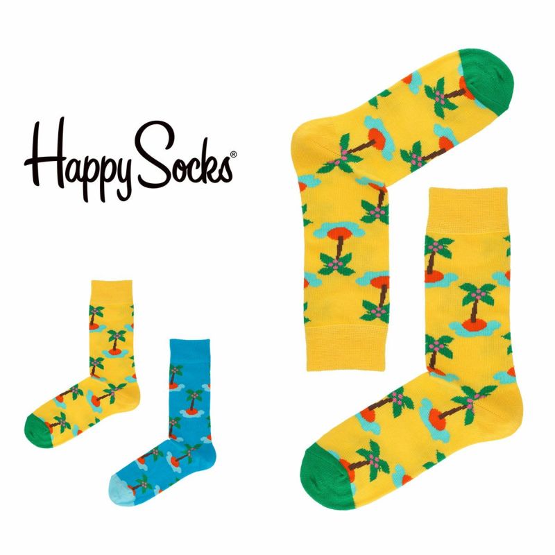 HappySocksハッピーソックスISLAND（アイランド）クルー丈ソックス靴下ユニセックスメンズ＆レディスプレゼント無料ラッピングギフト10221908