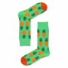 HappySocksハッピーソックスPINEAPPLE（パイナップル）クルー丈ソックス靴下ユニセックスメンズ＆レディスプレゼント無料ラッピングギフト10221910