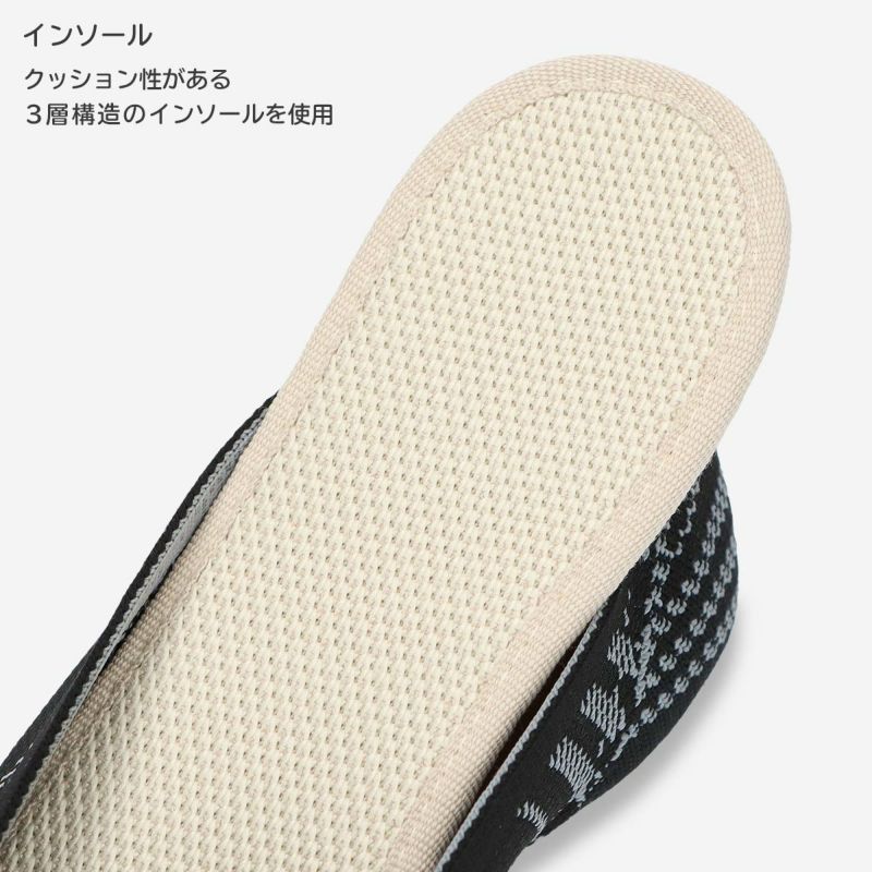 NAIGAI COMFORT ナイガイ コンフォート Kalrela カルリラ 軽量・コンパクト・ウォッシャブル ニットシューズ スクエアトゥ  スクエアチェックフラットヒール レディース ルームシューズ スリッパ 旅行 上履き 外履き 部屋履き ぺたんこ 女性 婦人 プレゼント 06400026