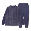 LANVINCOLLECTIONランバンコレクション【MLサイズ】先染め天竺ジャガードクルーネック長袖メンズパジャマ上下セット日本製ボタン男性紳士プレゼントギフト054420054公式ショップ正規ライセンス商品