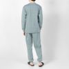 LANVINCOLLECTIONランバンコレクション【MLサイズ】先染め天竺ジャガードクルーネック長袖メンズパジャマ上下セット日本製ボタン男性紳士プレゼントギフト054420054公式ショップ正規ライセンス商品