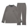 LANVINCOLLECTIONランバンコレクション【MLサイズ】綿100％ヘリンボンダブルフェイスクルーネック長袖メンズパジャマ上下セット男性紳士プレゼントギフト054420038公式ショップ正規ライセンス商品