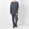 LANVINCOLLECTIONランバンコレクション【MLサイズ】綿100％ヘリンボンダブルフェイスクルーネック長袖メンズパジャマ上下セット男性紳士プレゼントギフト054420038公式ショップ正規ライセンス商品