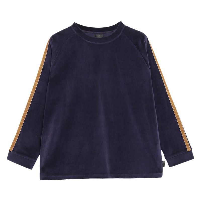 LANVINCOLLECTIONランバンコレクションベロア無地メンズクルーネック長袖ロングTシャツ綿混スウェット部屋着男性紳士プレゼントギフト054424045公式ショップ正規ライセンス商品