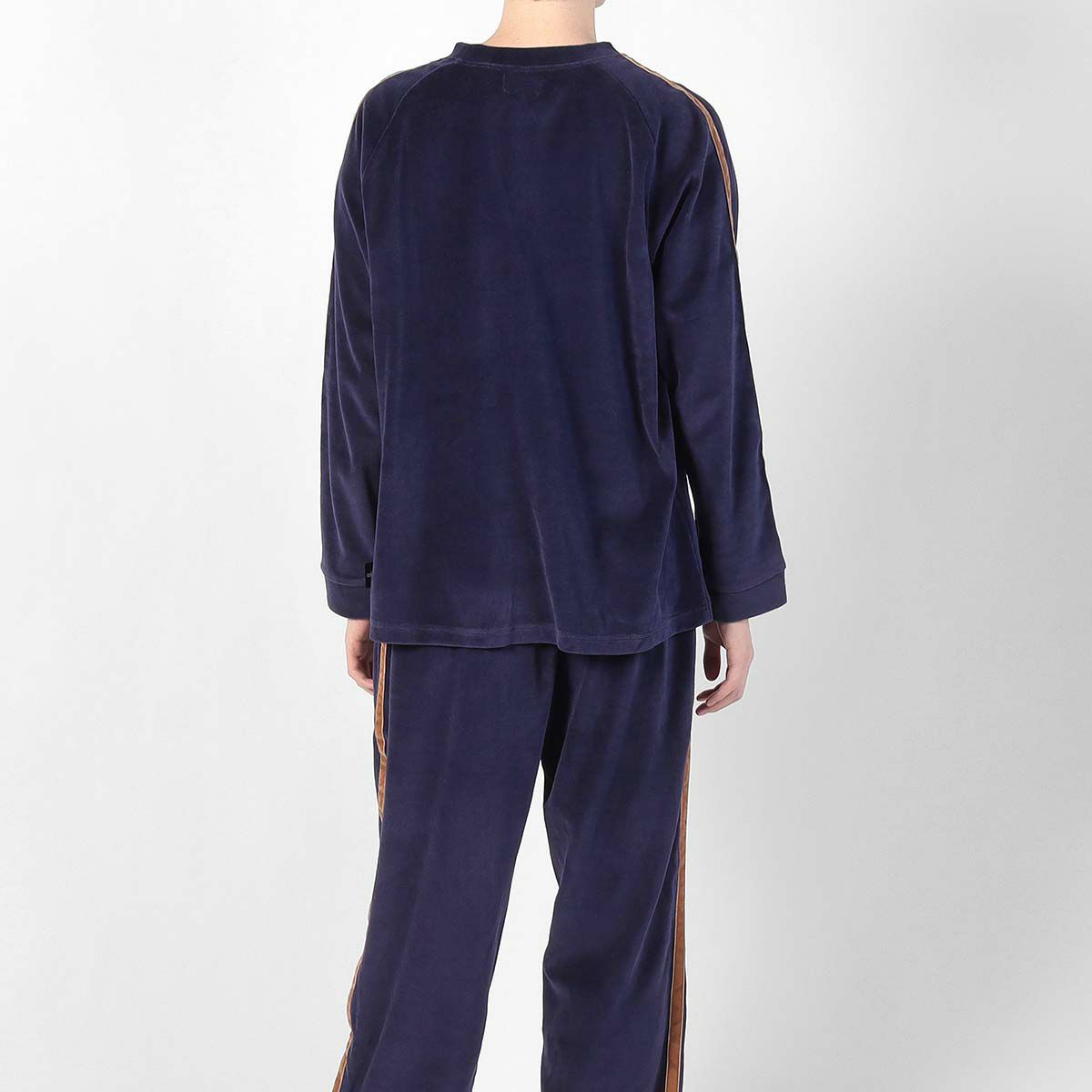 LANVINCOLLECTIONランバンコレクションベロア無地メンズクルーネック長袖ロングTシャツ綿混スウェット部屋着男性紳士プレゼントギフト054424045公式ショップ正規ライセンス商品