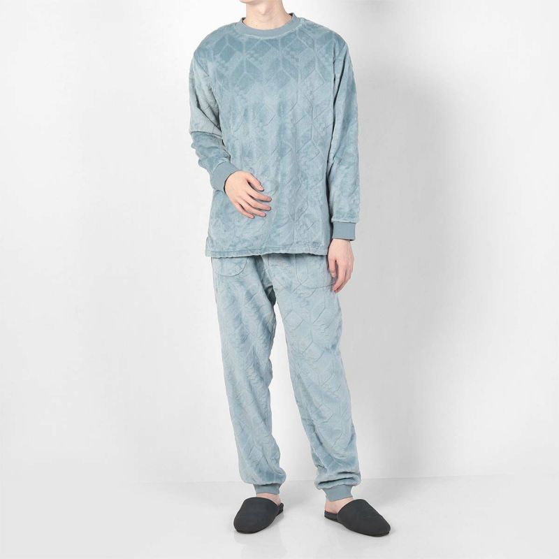 LANVINCOLLECTIONランバンコレクションシルキーマイヤー滑らかフリースクルーネック長袖ロングTシャツスウェット無地部屋着男性紳士プレゼントギフト054424061公式ショップ正規ライセンス商品