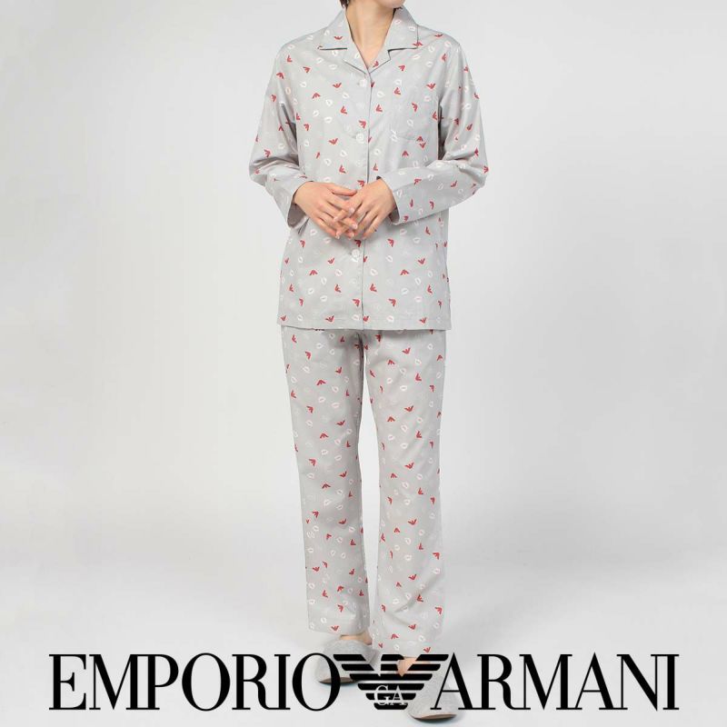 EMPORIO ARMANI エンポリオ アルマーニ MANGABEAR マンガベア ウーブン パジャマ 上下セット 綿100% 日本サイズ  レディース 54233001 | 靴下 ソックス 通販のナイガイ公式オンラインショップ