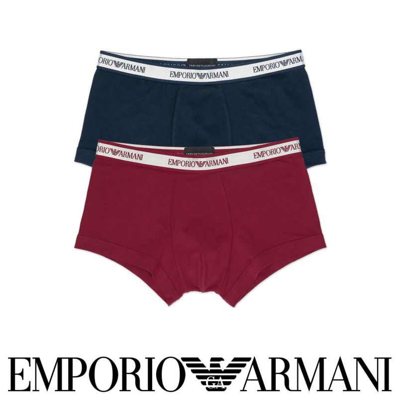 【2枚セット】EMPORIO ARMANI エンポリオ アルマーニ STRETCH COTTON TRUNK ストレッチコットン ボクサーパンツ  前閉じ EUサイズ メンズ 54075980 | 靴下 ソックス 通販のナイガイ公式オンラインショップ