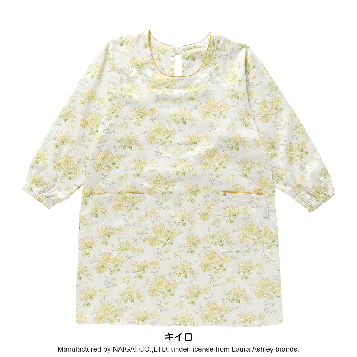 LAURAASHLEYローラアシュレイ形態安定加工ハニーサックルトレイル柄綿100%40サテン後結び割烹着かっぽう着カッポースモックエプロンレディース70283003