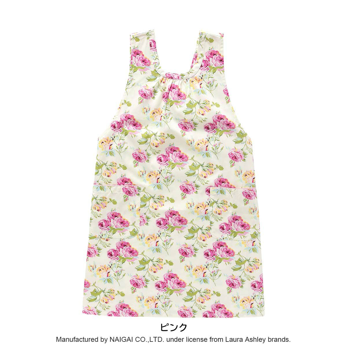 LAURAASHLEYローラアシュレイ撥水加工クチュールローズ柄綿100％30ツイルフリークロスバッククロスエプロンレディース70283012
