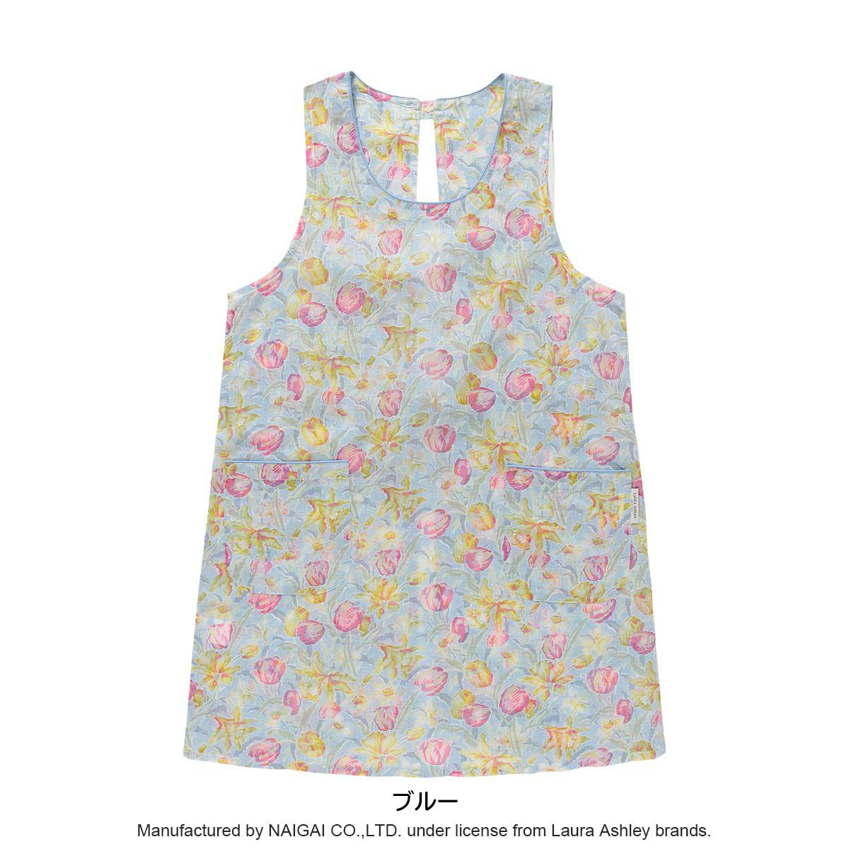 LAURAASHLEYローラアシュレイチューリップス柄綿混後結び背付きエプロンレディース70283015