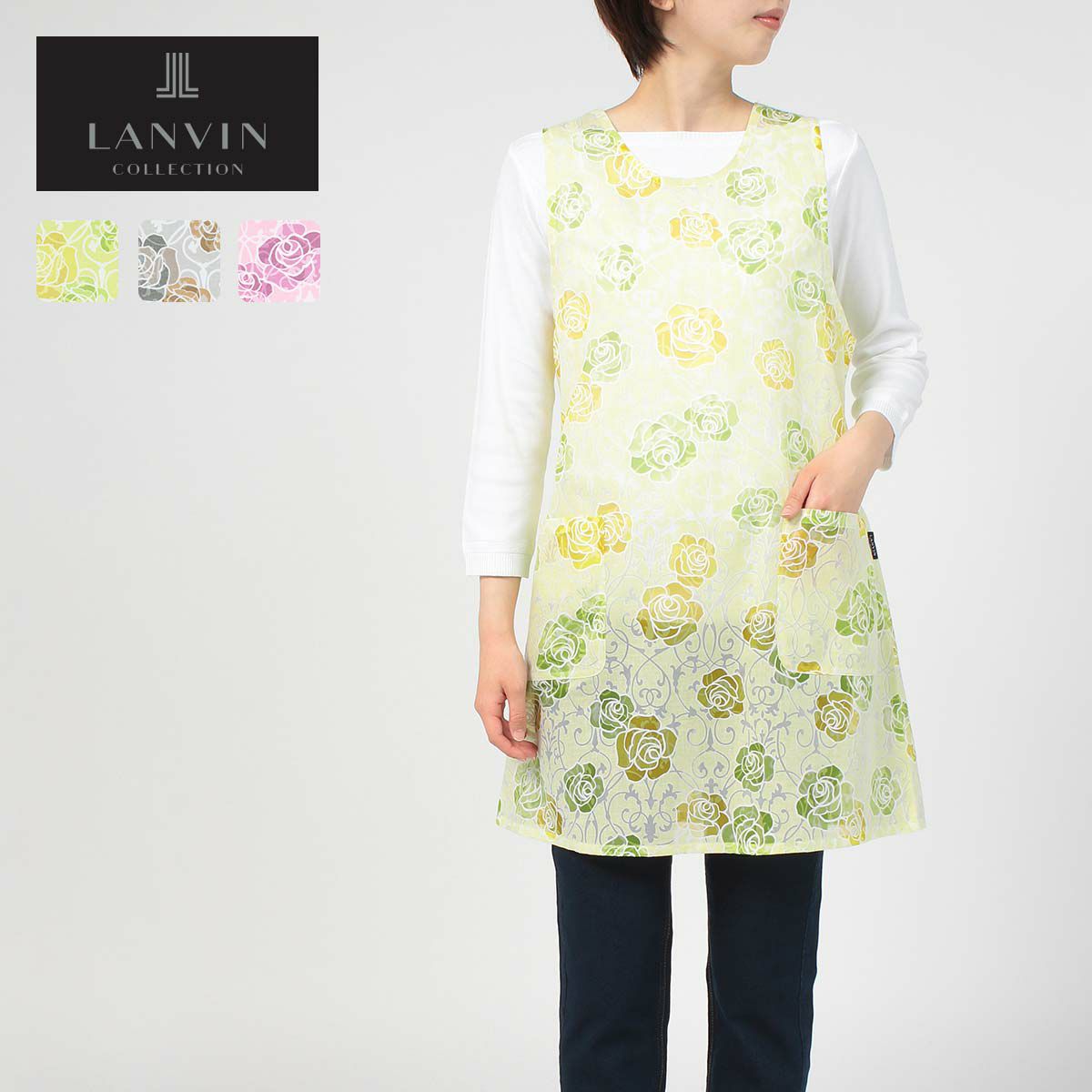 LANVIN COLLECTION ランバン コレクション ミロワーズローズ柄 綿混 
