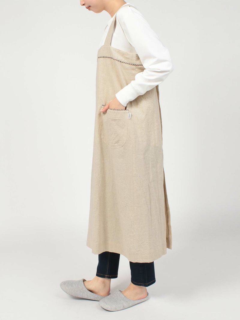 DAKS ダックス ジャンパースカート Wrinkle Plain 綿麻混 キャンバス