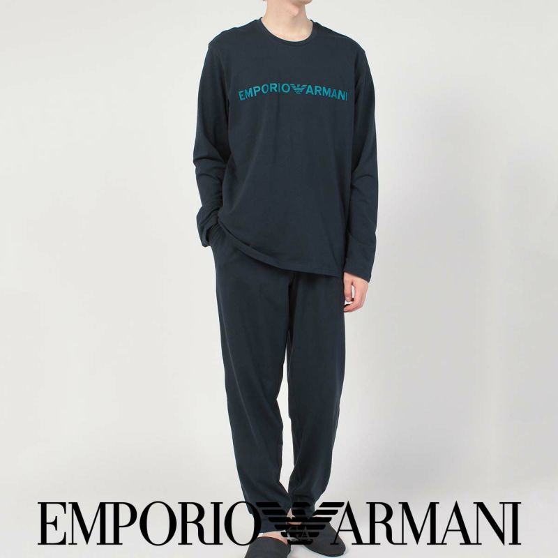 EMPORIOARMANIエンポリオアルマーニSTRECHCOTTONPYJAMASeco-friendlyfibersストレッチコットンパジャマ部屋着上下セットEUサイズ男性メンズプレゼント無料ラッピングギフト54075167公式ショップ正規ライセンス商品