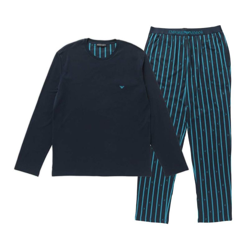 EMPORIO ARMANI エンポリオ アルマーニ STRECH COTTON PYJAMAS ストレッチコットン パジャマ 部屋着 上下セット  EUサイズ 男性 メンズ プレゼント 無料ラッピング ギフト 54075671 公式ショップ 正規ライセンス商品