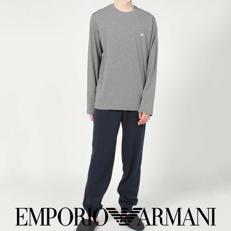 EMPORIO ARMANI エンポリオ アルマーニ STRECH COTTON PYJAMAS ストレッチコットン パジャマ 部屋着 上下セット  EUサイズ 男性 メンズ プレゼント 無料ラッピング ギフト 54077209 公式ショップ 正規ライセンス商品 |