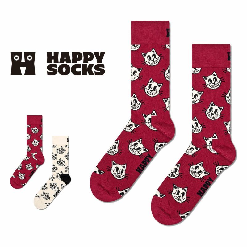 HappySocksハッピーソックスCat（キャット）クルー丈ソックス靴下紳士メンズ＆レディース男性メンズプレゼント無料ラッピング贈答ギフト10231005