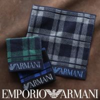 EMPORIOARMANI（エンポリオアルマーニ）ロゴボーダー綿100％タオルハンカチ（ハンドタオル）男性メンズクリスマスプレゼント贈答ギフト02340019公式ショップ正規ライセンス商品