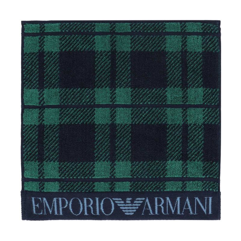 EMPORIOARMANI（エンポリオアルマーニ）ロゴボーダー綿100％タオルハンカチ（ハンドタオル）男性メンズクリスマスプレゼント贈答ギフト02340019公式ショップ正規ライセンス商品