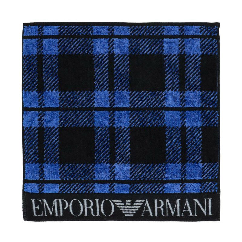 EMPORIOARMANI（エンポリオアルマーニ）ロゴボーダー綿100％タオルハンカチ（ハンドタオル）男性メンズクリスマスプレゼント贈答ギフト02340019公式ショップ正規ライセンス商品