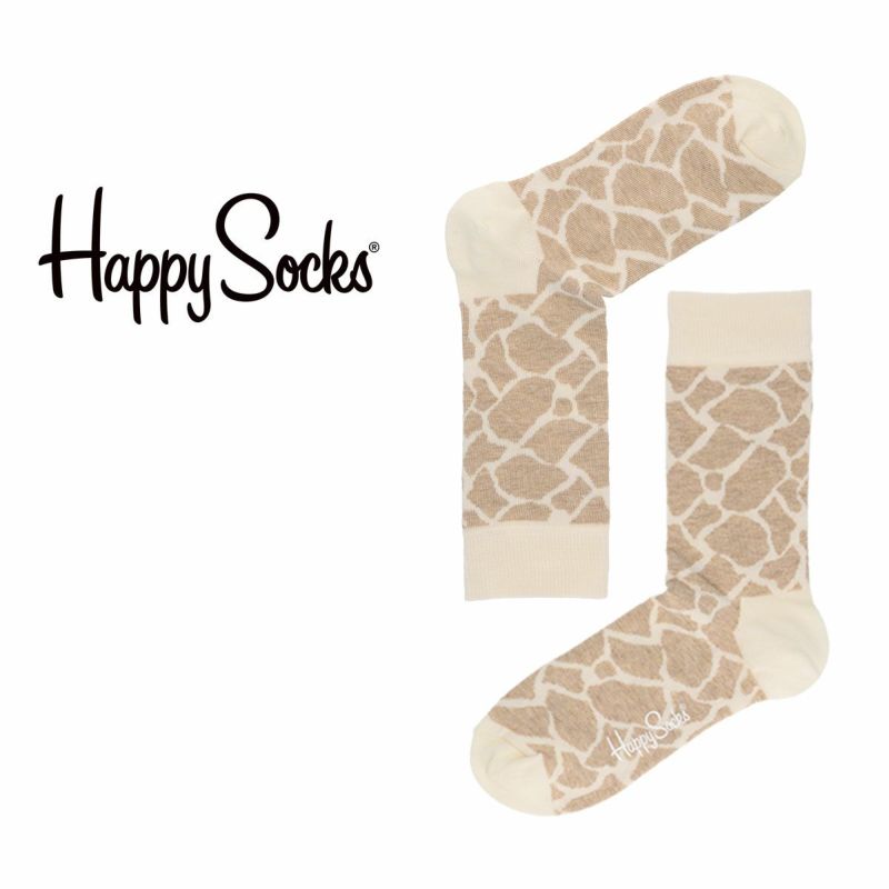 HappySocksハッピーソックスGIRAFFE（ジラフ）クルー丈ソックス靴下ユニセックスメンズ＆レディスプレゼント無料ラッピングギフト10233131