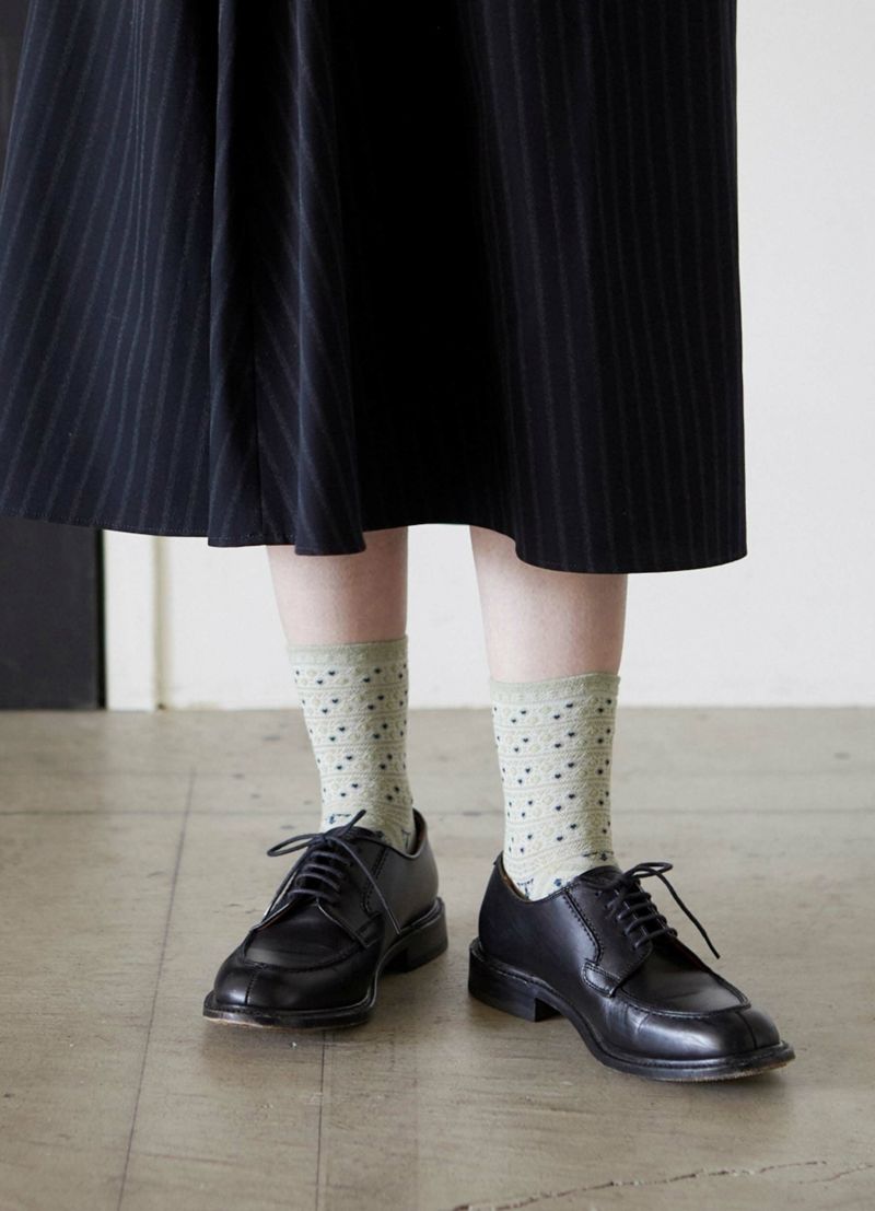NAIGAISTYLEナイガイスタイル日本製フォークロアパネルフロートクルー丈レディースソックス靴下女性婦人プレゼントギフト03098020