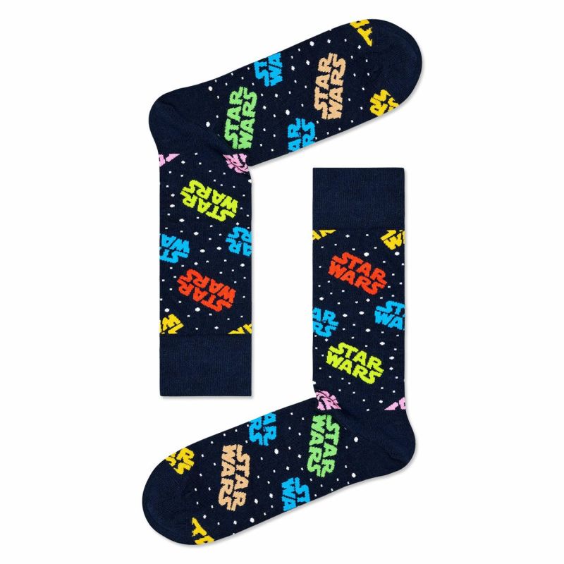 HappySocksハッピーソックス【Limited】HappySocks×StarWars(スターウォーズ)ロゴクルー丈ソックス靴下ユニセックスメンズ＆レディースプレゼント無料ラッピングギフト14231009