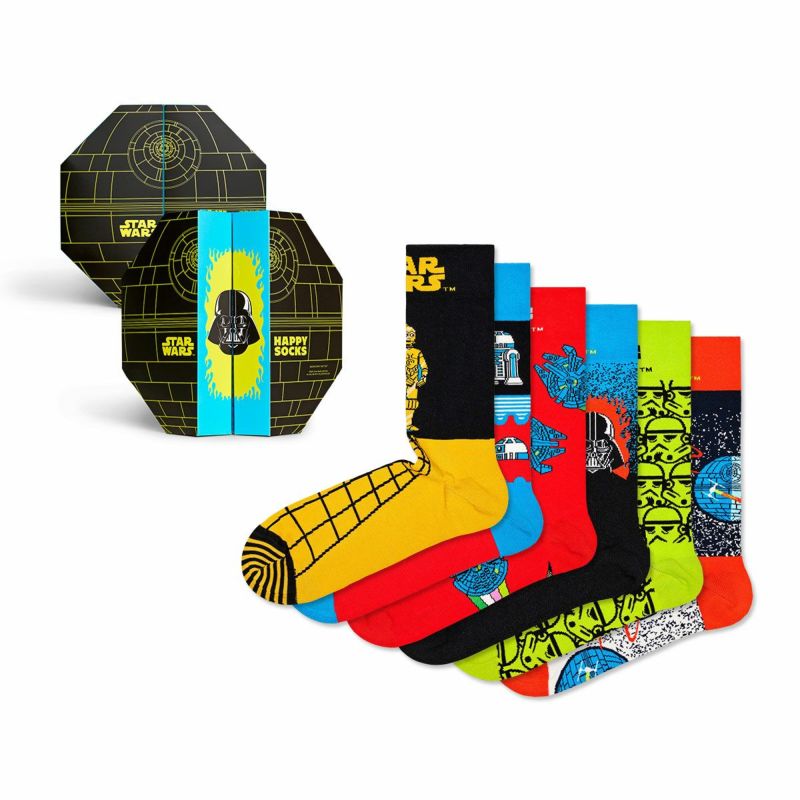 HappySocksハッピーソックス【Limited】HappySocks×StarWars(スターウォーズ)6-PackGiftSetGIFTBOX6足セットギフトセット子供クルー丈ソックス靴下KIDSジュニアキッズ14232017