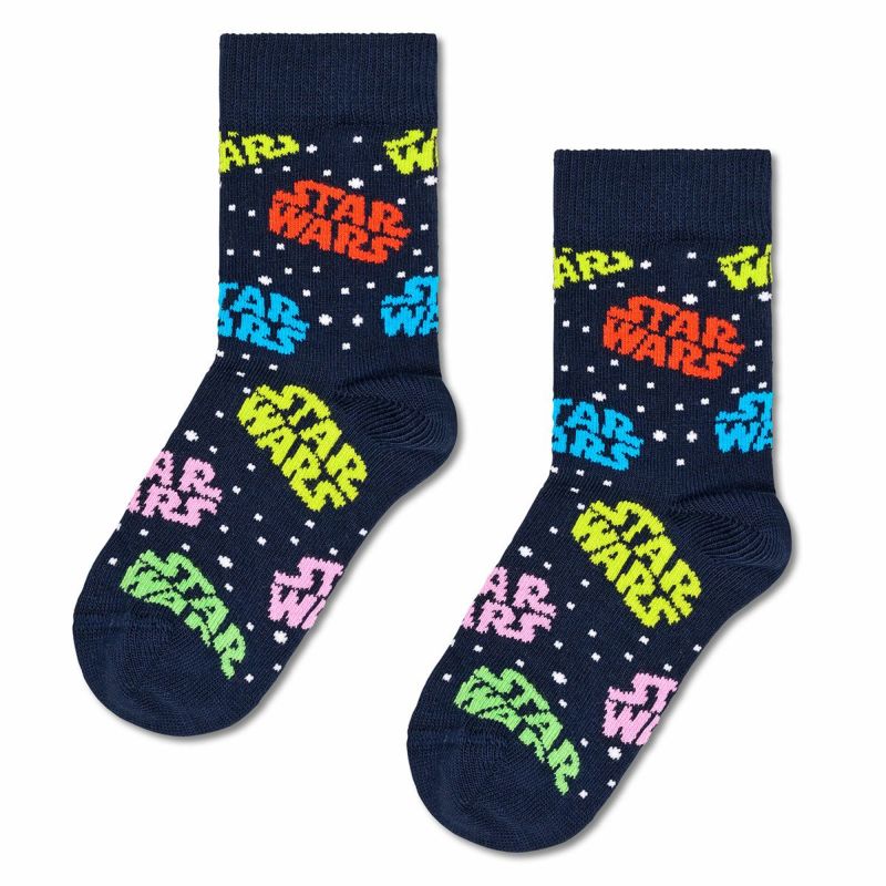 HappySocksハッピーソックス【Limited】HappySocks×StarWars(スターウォーズ)ロゴKidsSock子供クルー丈ソックス靴下KIDSジュニアキッズ14233019