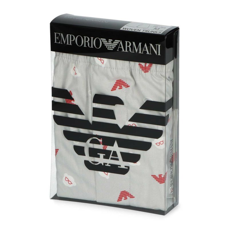 【1枚】EMPORIOARMANIエンポリオアルマーニMANGABEARFACEWOOVENTRUNKSマンガベアコットントランクス【M/L】メンズ男性下着EUサイズプレゼント無料ラッピングギフト54230001公式ショップ正規ライセンス商品