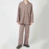 LANVINCOLLECTIONランバンコレクション上下セット【M・Lサイズ】綿100％先染めツイル微起毛ヘリンボンツイルストライプ長袖前ボタン前開きテーラーパジャマ日本製メンズ男性紳士部屋着あたたかいプレゼント54430021