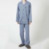 LANVINCOLLECTIONランバンコレクション上下セット【M・Lサイズ】綿100％先染めツイル微起毛ヘリンボンツイルストライプ長袖前ボタン前開きテーラーパジャマ日本製メンズ男性紳士部屋着あたたかいプレゼント54430021