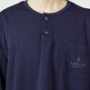 LANVINCOLLECTIONランバンコレクション上下セット【M・Lサイズ】綿100％先染め接結バイカラー長袖カットソーパジャマメンズ男性紳士部屋着あたたかいプレゼントギフト54430023