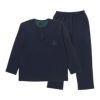 LANVINCOLLECTIONランバンコレクション上下セット【LLサイズ】綿100％先染め接結バイカラー長袖カットソーパジャマメンズ男性紳士部屋着あたたかいプレゼントギフト54431023