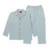 LANVINCOLLECTIONランバンコレクション上下セット【LLサイズ】綿100％先染め接結バイカラー長袖前ボタン前開きテーラーパジャマメンズ男性紳士部屋着あたたかいプレゼントギフト54431024