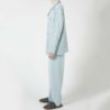 LANVINCOLLECTIONランバンコレクション上下セット【LLサイズ】綿100％先染め接結バイカラー長袖前ボタン前開きテーラーパジャマメンズ男性紳士部屋着あたたかいプレゼントギフト54431024