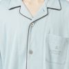 LANVINCOLLECTIONランバンコレクション上下セット【LLサイズ】綿100％先染め接結バイカラー長袖前ボタン前開きテーラーパジャマメンズ男性紳士部屋着あたたかいプレゼントギフト54431024
