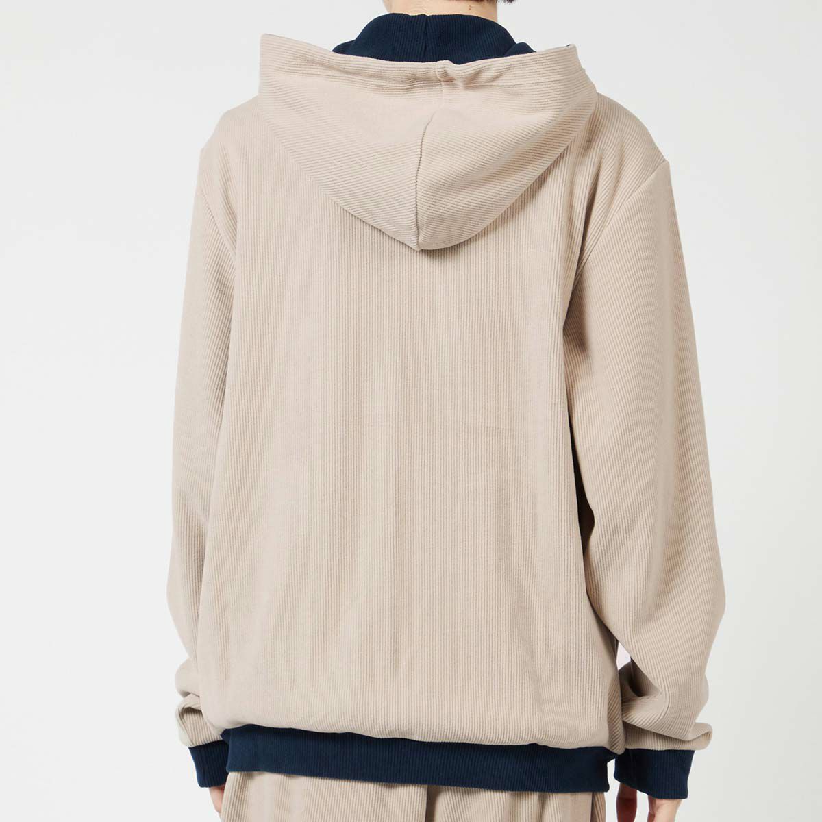 EMPORIO ARMANI コーデュロイ フリース フーディージャケット 前開き 