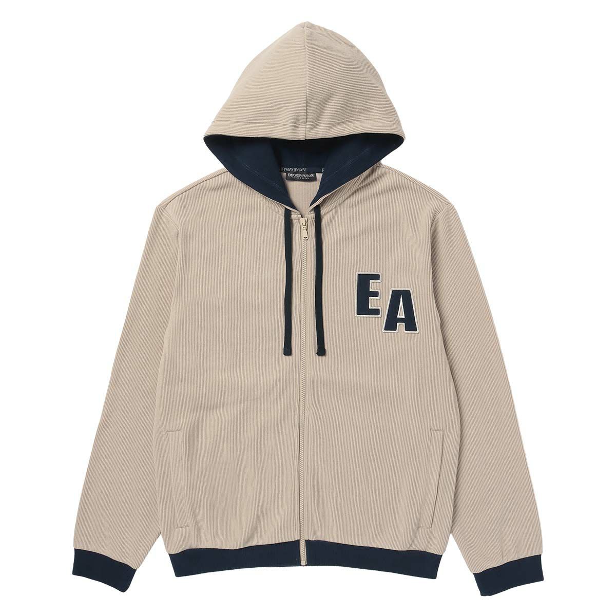 EMPORIO ARMANI コーデュロイ フリース フーディージャケット 前開き 