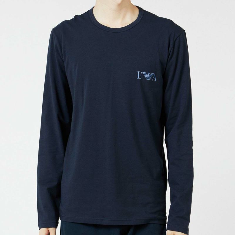 EMPORIO ARMANI エンポリオ アルマーニ BOLD MONOGRAM LONG T-SHIRT コットン クルーネック 長袖 Tシャツ  EUサイズ メンズ 54087153