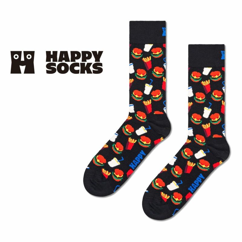 Happy Socks Hamburger ( ハンバーガー ) クルー丈 ソックス ユニセックス 10201108 | 靴下 ソックス  通販のナイガイ公式オンラインショップ