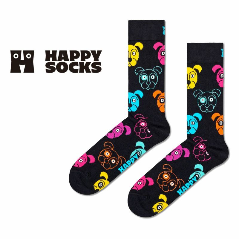 Happy Socks ハッピーソックス Dog (ドッグ)クルー丈 ソックス 靴下 ユニセックス メンズ ＆ レディース 10201110 | 靴下  ソックス 通販のナイガイ公式オンラインショップ