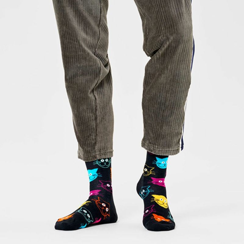 HappySocksハッピーソックスCat（キャット）クルー丈ソックス靴下ユニセックスメンズ＆レディースプレゼント無料ラッピングギフト10201111